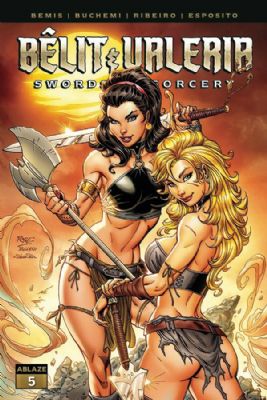 Belit and Valeria [Ablaze] (2022) 5 (Main John Royle Cover)