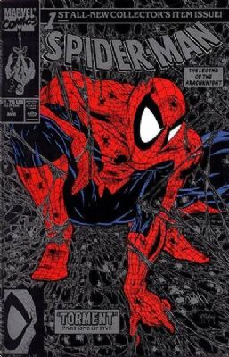 Spider-Man [1st Marvel Series] (1990) 1 (1st Print) (Silver / Black Cover) (Unbagged)